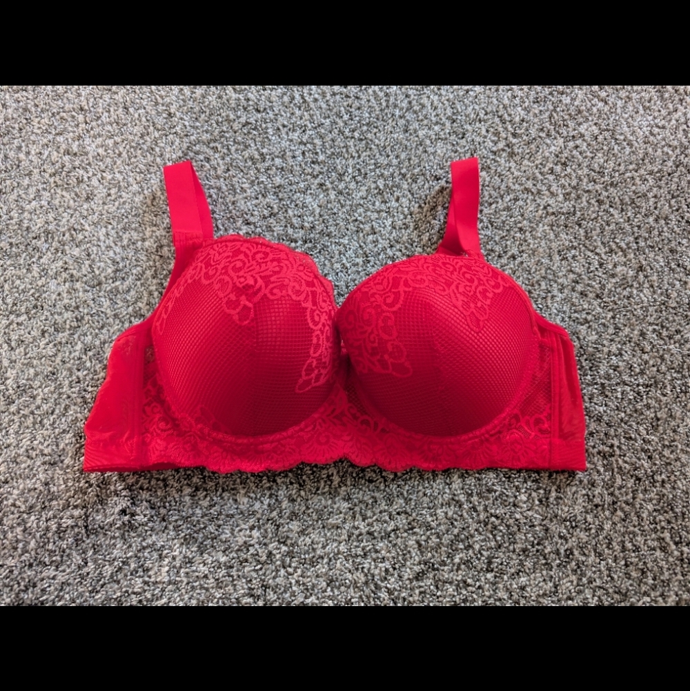 Elegant Red Lace Bra